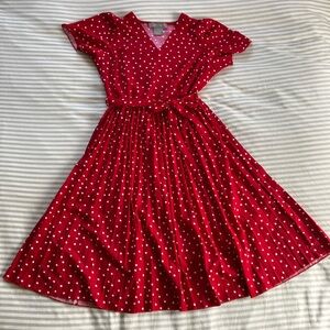 Red Polka Dot Wrap Dress